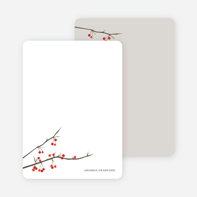 Stationery: ‘Winter Berries’ cards. - White