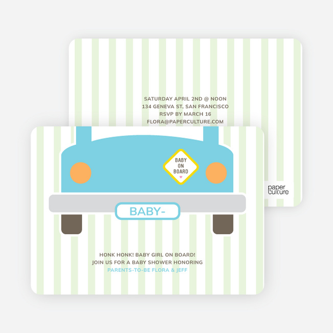 Baby on Board Baby Shower Invitations - Fresh Spirit