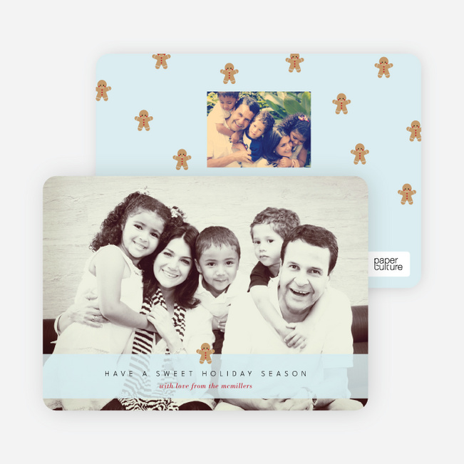 Gingerbread Man Holiday Cards - Blue