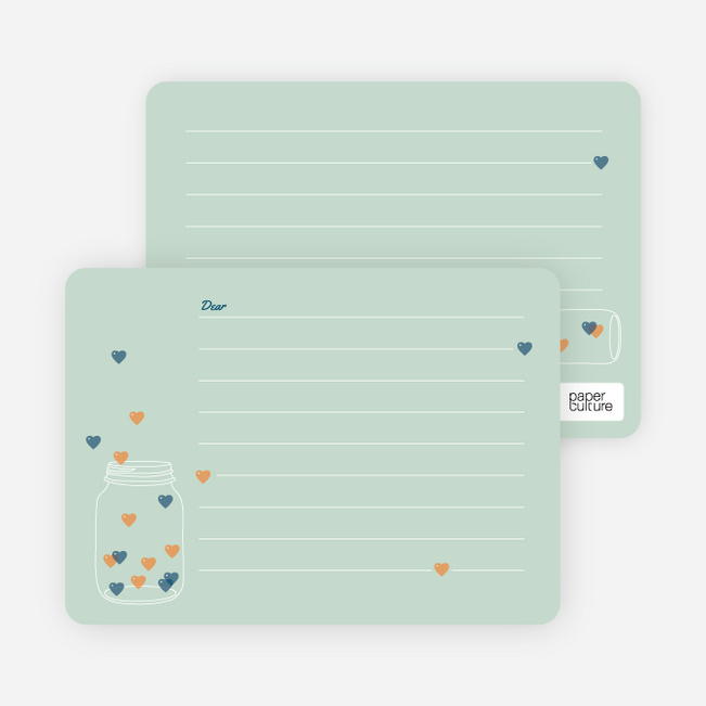 Jar of Hearts Stationery - Green