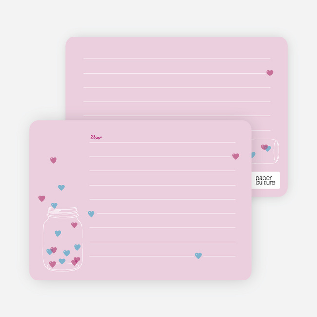 Jar of Hearts Stationery - Pink