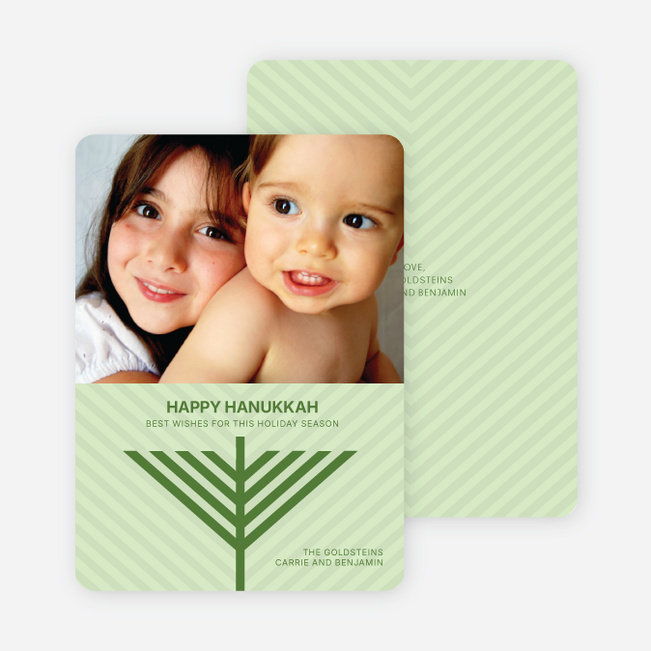 Menorah Wishes Chanukah / Hanukkah Cards - Asparagus