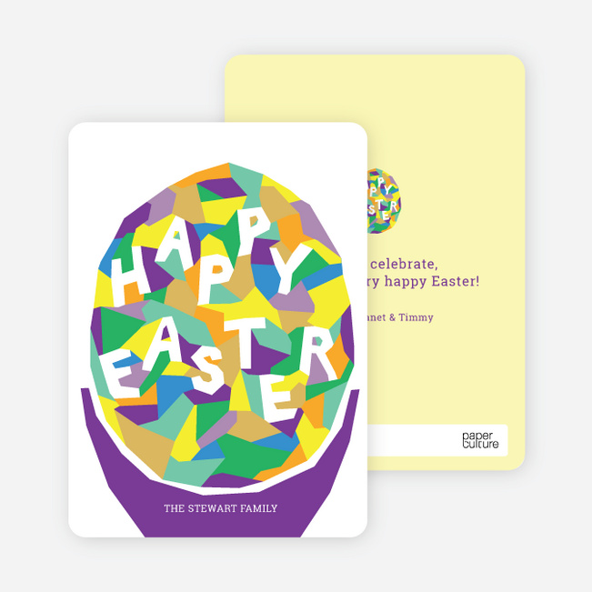 Modern Easter Egg Cards - Purple
