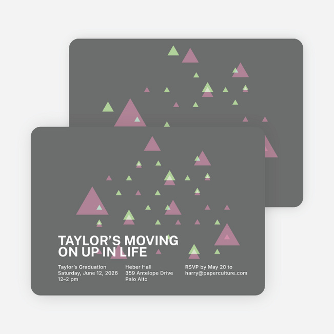 Moving Up Graduation Announcement and Invitation - Dark Grey