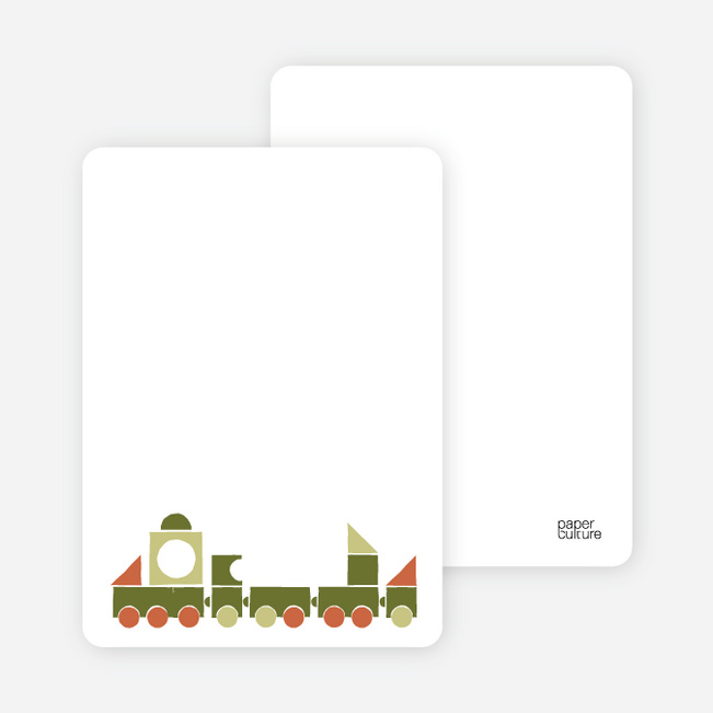 Notecards for the ‘Choo Choo Train Arrival’ cards. - Burgundy
