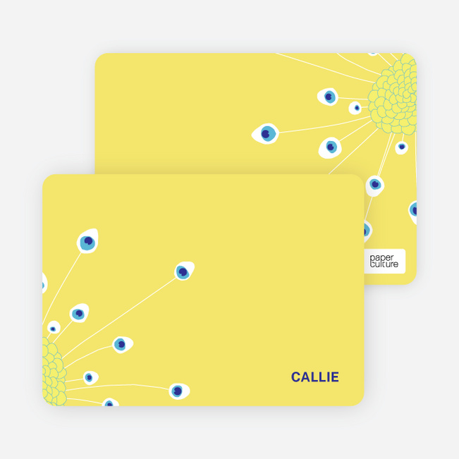 Notecards for the ‘Penny Peacock’ cards. - Canary Yellow