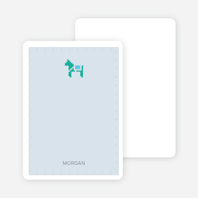 Notecards for the ‘Quilted Horse’ cards. - Baby Blue