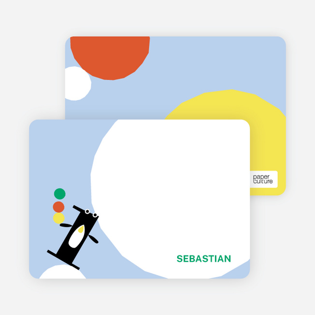 Stationery: ‘Penguin #1’ cards. - Ice Blue