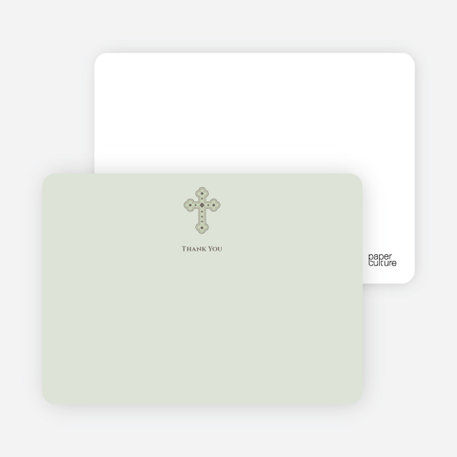 Stationery: ‘Photo Card Holy Communion Invite’ cards. - Light Sage