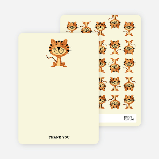 Stationery: ‘Year of the Tiger Shower’ cards. - Ecru