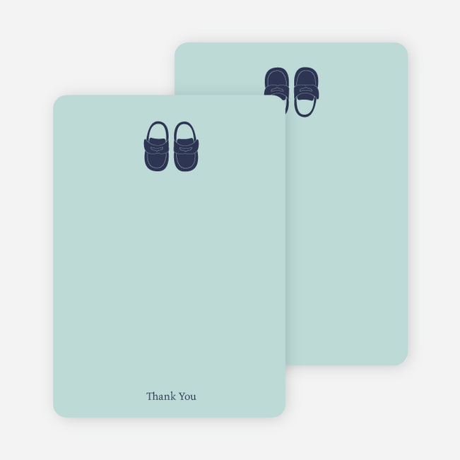 Thank You Card for Girls’ Shoes Modern Baby Announcement - Seafoam