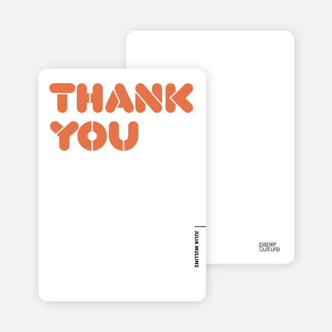 Thank You Card for It’s Party Time Invitation - Persimmon