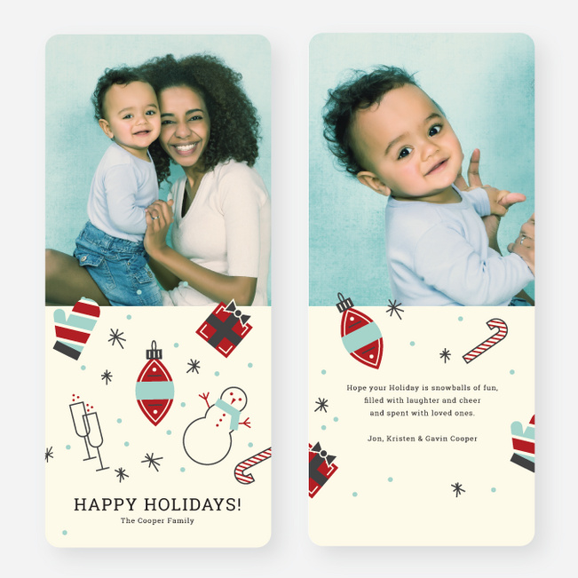 X-Mas Cards: Retro X-Mas Icons - Red