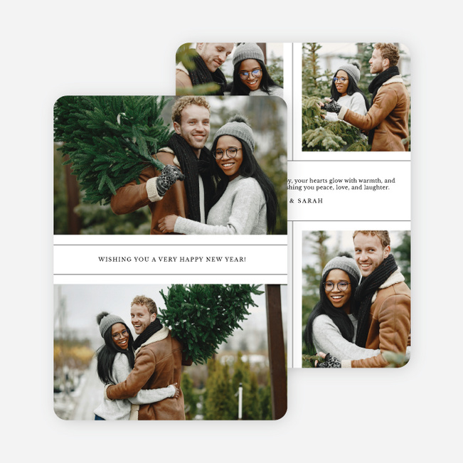 Banner Cheer New Year Cards and Invitations - White