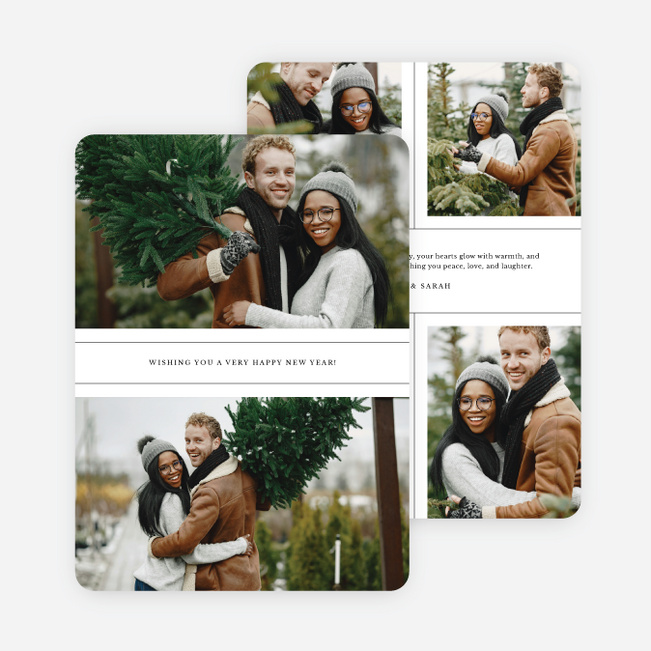 Banner Cheer New Year Cards and Invitations - White