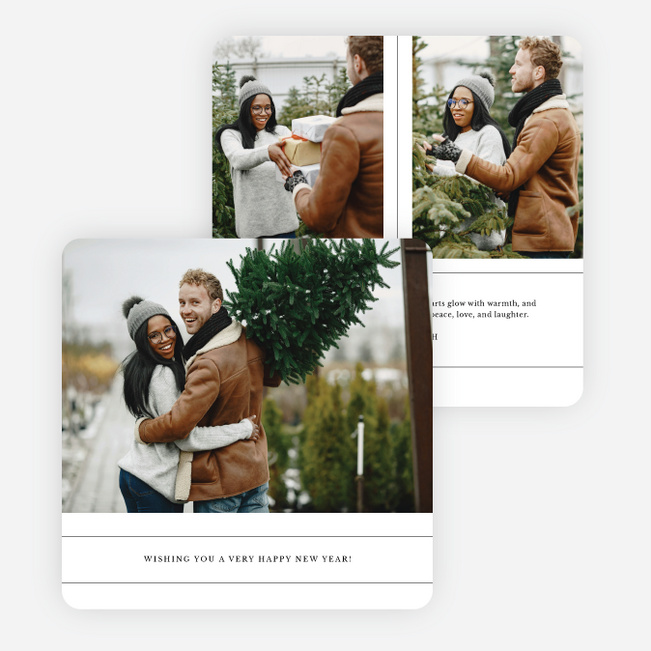 Banner Cheer New Year Cards and Invitations - White