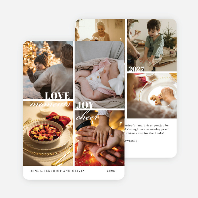 Cheerful Spark Holiday Cards and Invitations - White