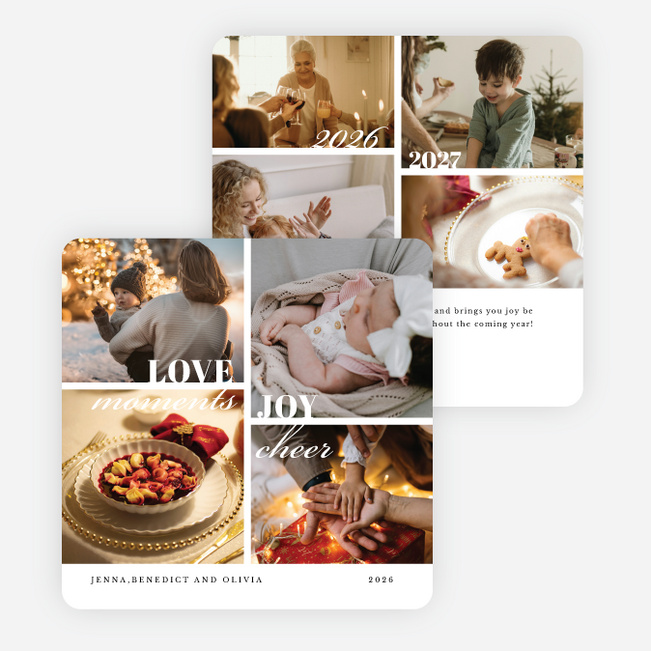 Cheerful Spark Holiday Cards and Invitations - White