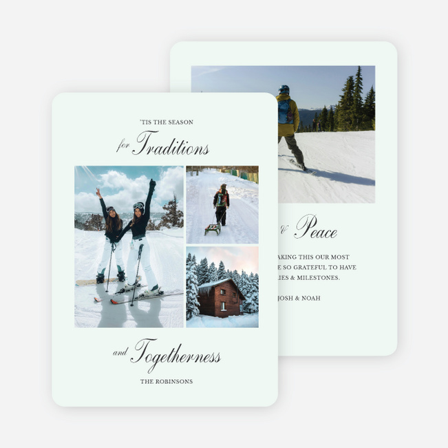 Classic Script Season Holiday Cards and Invitations - White