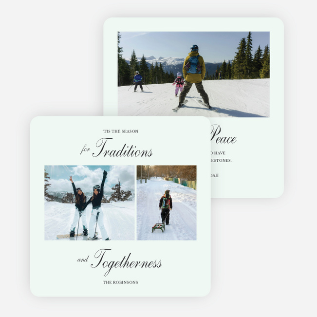 Classic Script Season Holiday Cards and Invitations - White