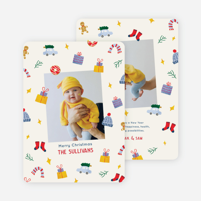 Festive Time Pattern Christmas Cards - Multi