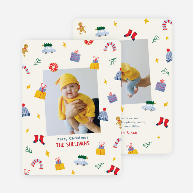 Festive Time Pattern Christmas Cards - Multi