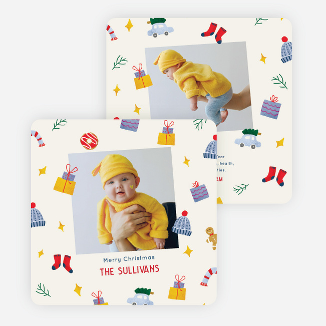 Festive Time Pattern Christmas Cards - Multi
