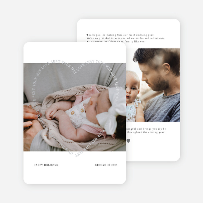 Foil Heartfelt Holiday Cards and Invitations - Gray