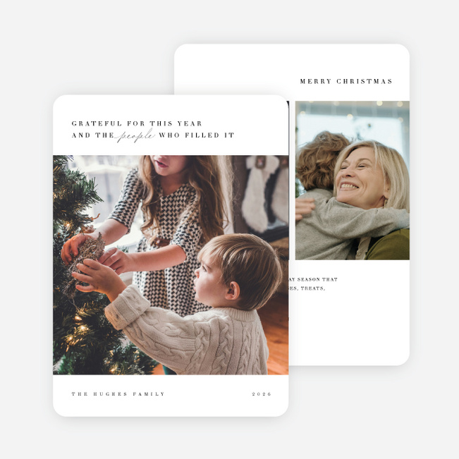 Gathered Memories Holiday Cards and Invitations - White