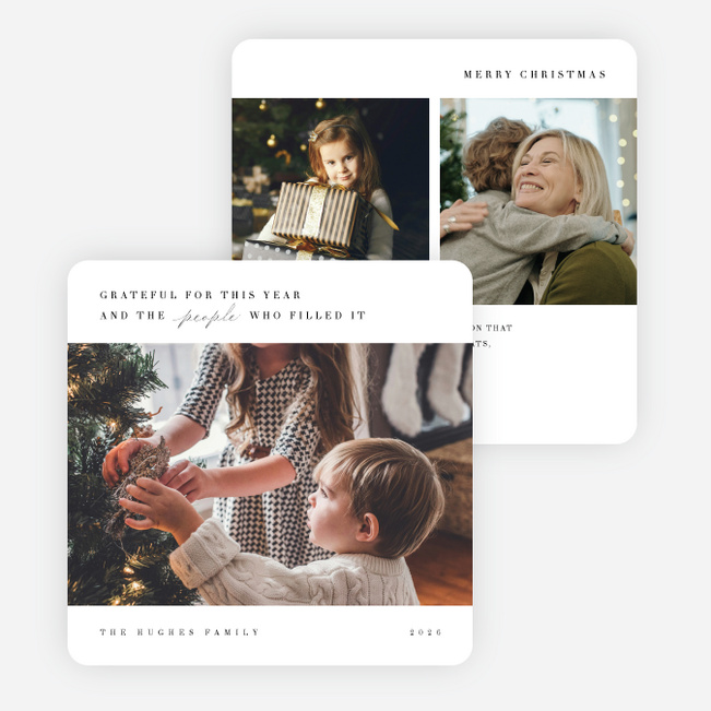 Gathered Memories Holiday Cards and Invitations - White