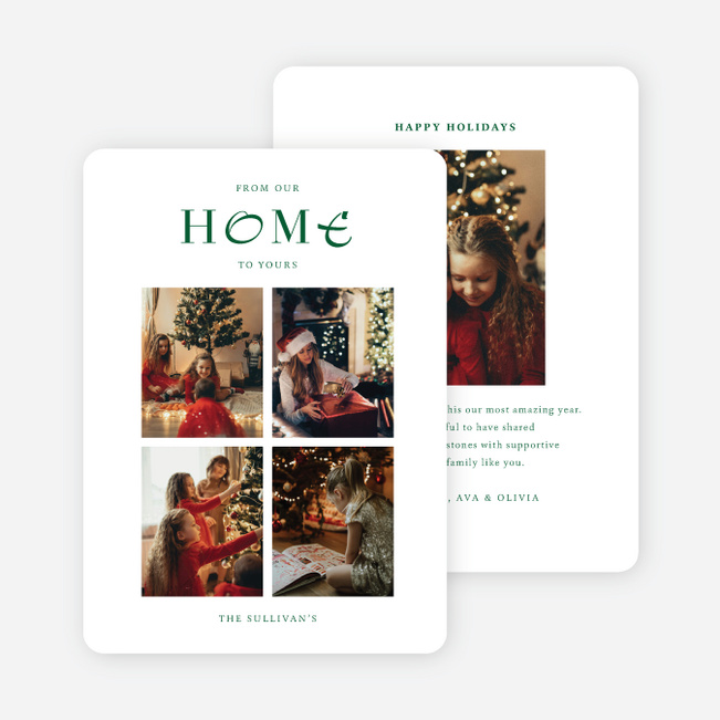 Home Sweet Home Holiday Cards and Invitations - Green