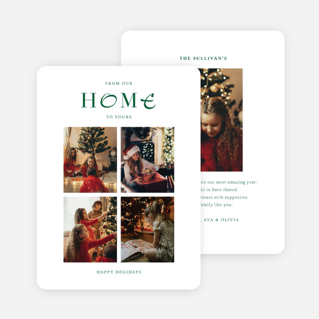 Home Sweet Home Holiday Cards and Invitations - Green