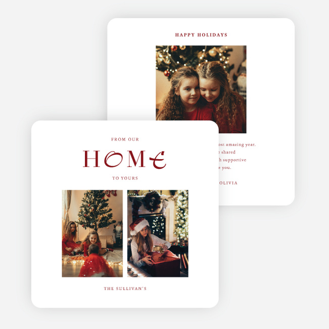 Home Sweet Home Holiday Cards and Invitations - Red