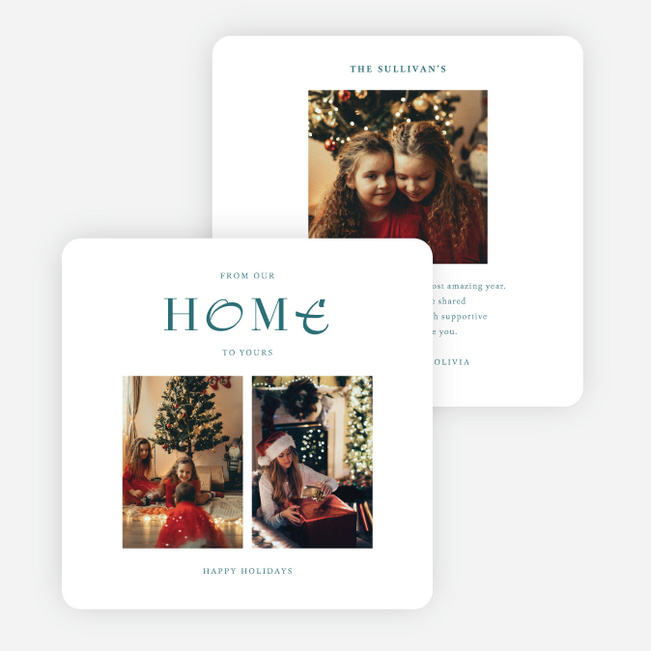 Home Sweet Home Holiday Cards and Invitations - Blue