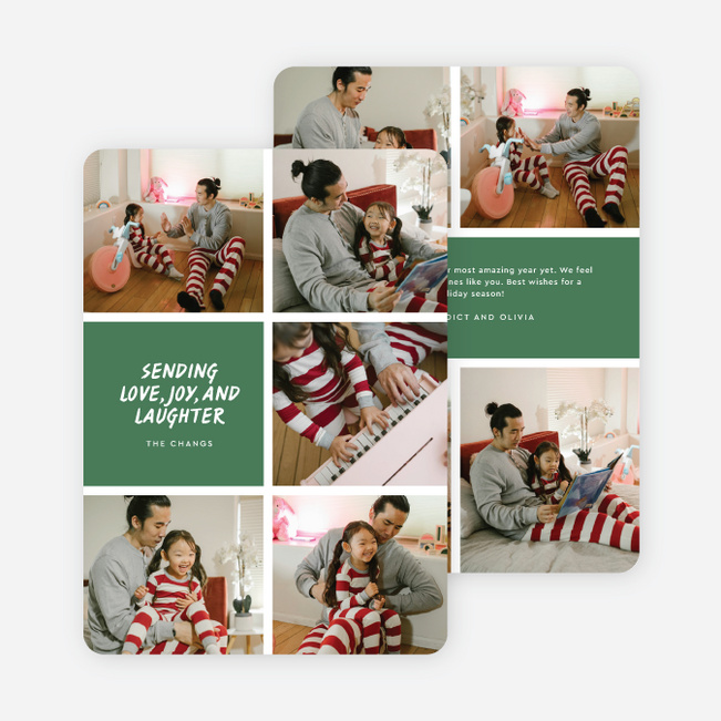 Playful Blocks Holiday Cards and Invitations - Green