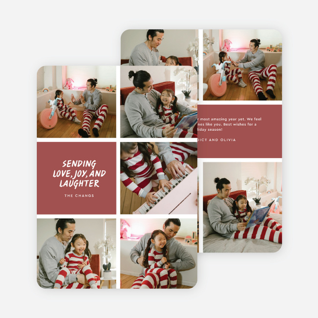 Playful Blocks Holiday Cards and Invitations - Red