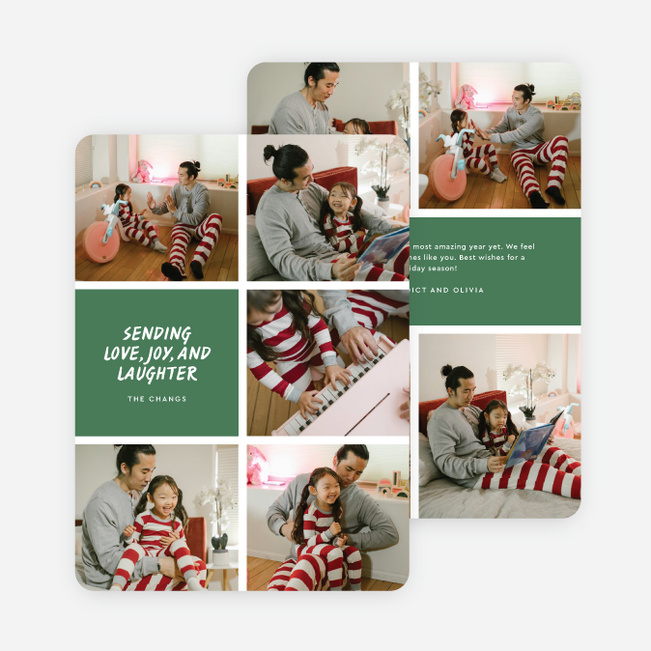 Playful Blocks Holiday Cards and Invitations - Green
