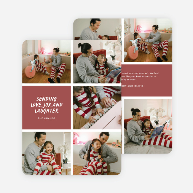 Playful Blocks Holiday Cards and Invitations - Red