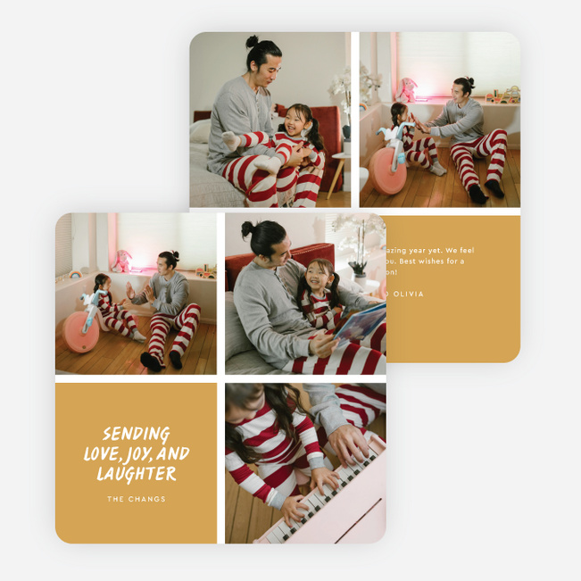 Playful Blocks Holiday Cards and Invitations - Yellow