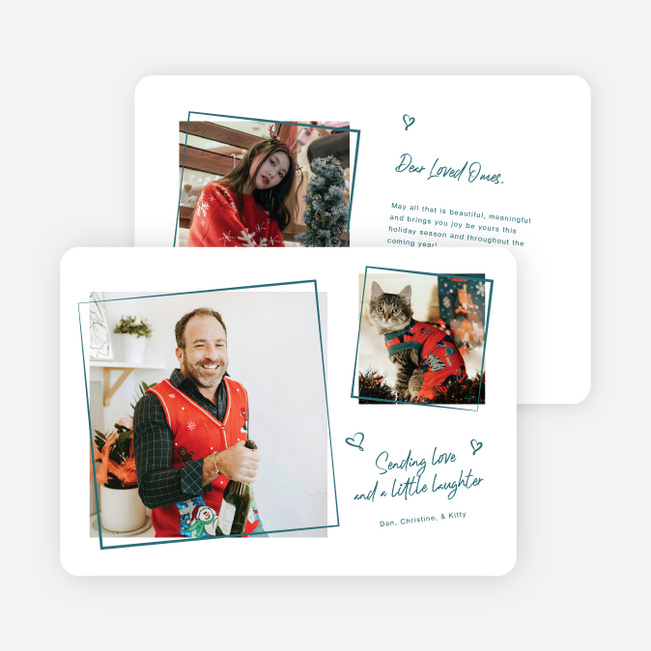 Scribbled Cheer Holiday Cards and Invitations - Blue