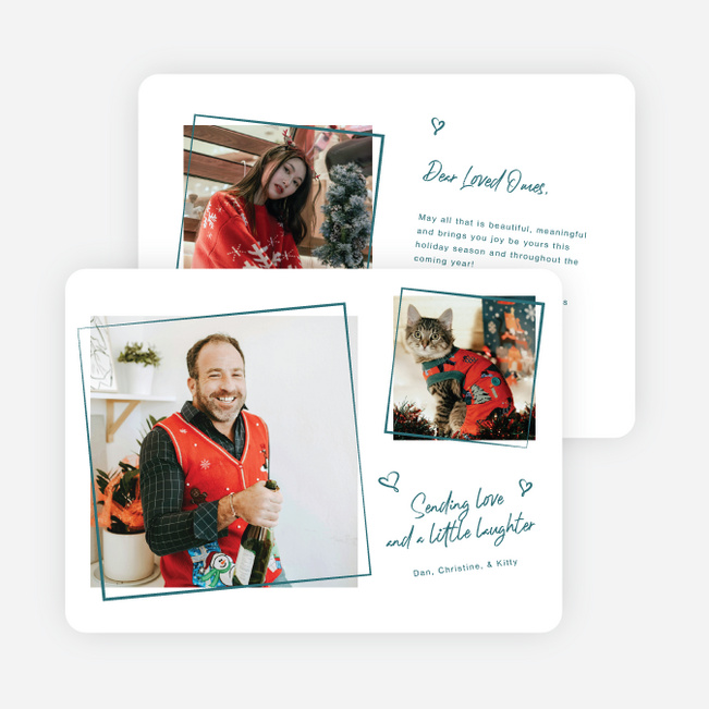 Scribbled Cheer Holiday Cards and Invitations - Blue