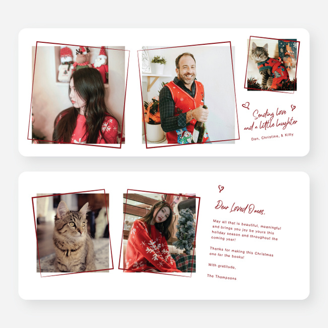Scribbled Cheer Holiday Cards and Invitations - Red