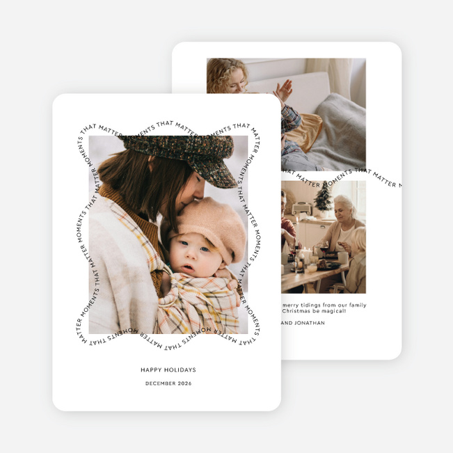 Squiggle Frame Holiday Cards and Invitations - White