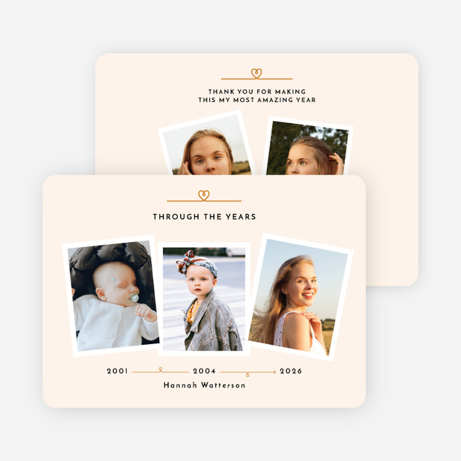 Timeline Memories Holiday Cards and Invitations - White