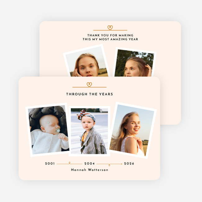 Timeline Memories Holiday Cards and Invitations - White