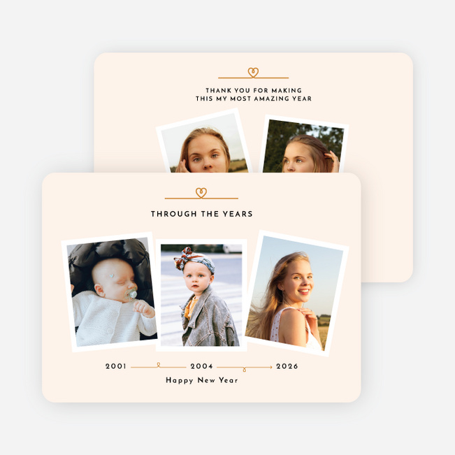 Timeline Memories New Year Cards and Invitations - White