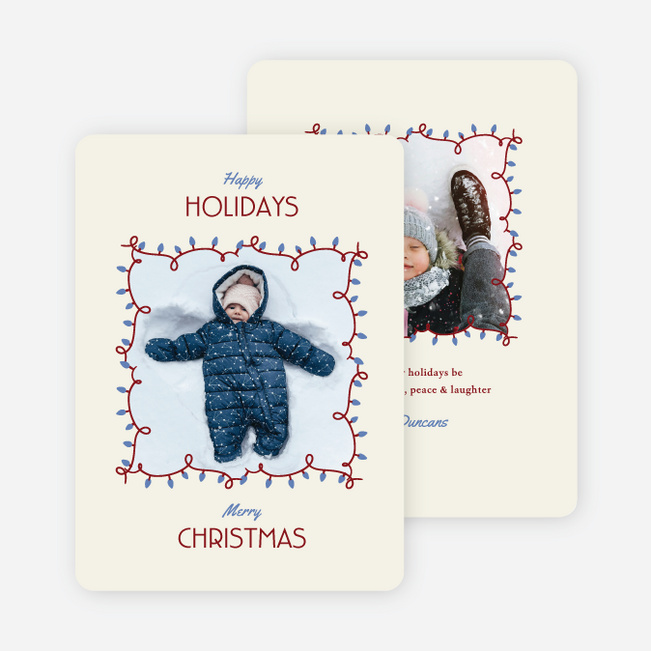 Whimsical Christmas Glow Holiday Cards and Invitations - Red