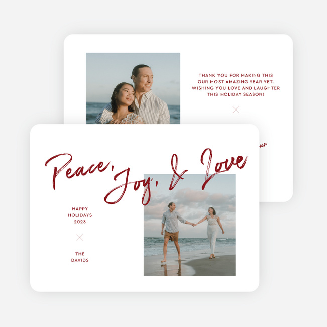 Brushed by the Season Holiday Cards and Invitations - Red