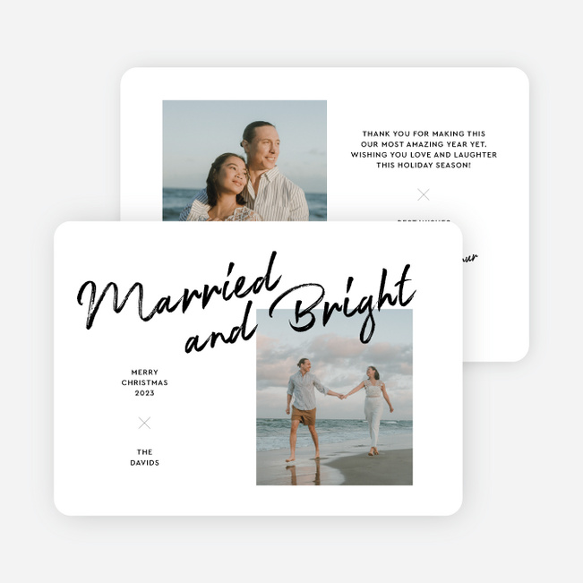 Brushed by the Season Personalized Christmas Cards - Black
