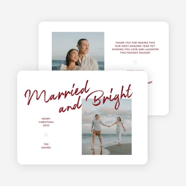 Brushed by the Season Personalized Christmas Cards - Red